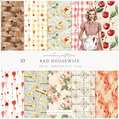 Bad Housewife - Collection Bundle, Retro Halloween, Domestic Horror | 79 PNG/JPEG