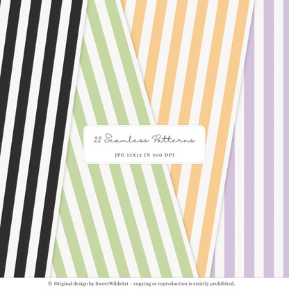 Bootiful Things - Halloween Pattern, Spooky Cute, Ghosts, Stars, Pumpkins | 22 JPEG