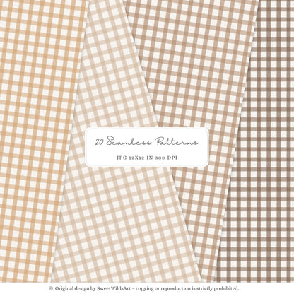 Autumn Season - Seamless Patterns, Cozy Fall, Pumpkins, Leaves, Knits, Plaid | 20 JPEG