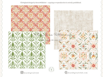 Dolce Classics - Italian Seamless Patterns, Italian Lemon Tile, Dolce Vita Backgrounds, Gingham Stripe | 14 JPEG