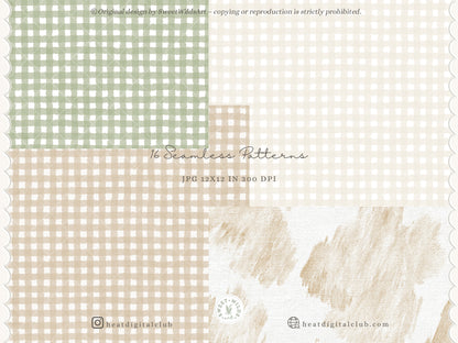 Safari Classics - Seamless Patterns, Animals, Jungle Nursery Digital Paper, Tropical Leaves | 16 JPEG