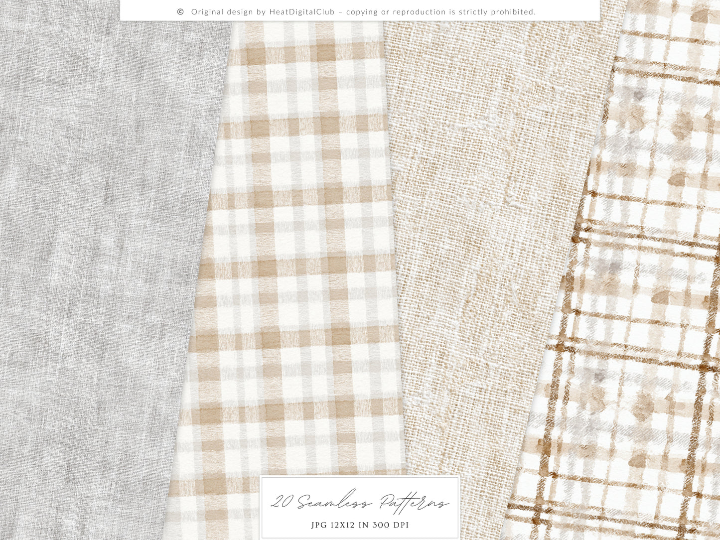 Rustic Atelier - Seamless Patterns, Neutral Floral , Cottagecore, Country, French Rustic | 20 JPEG