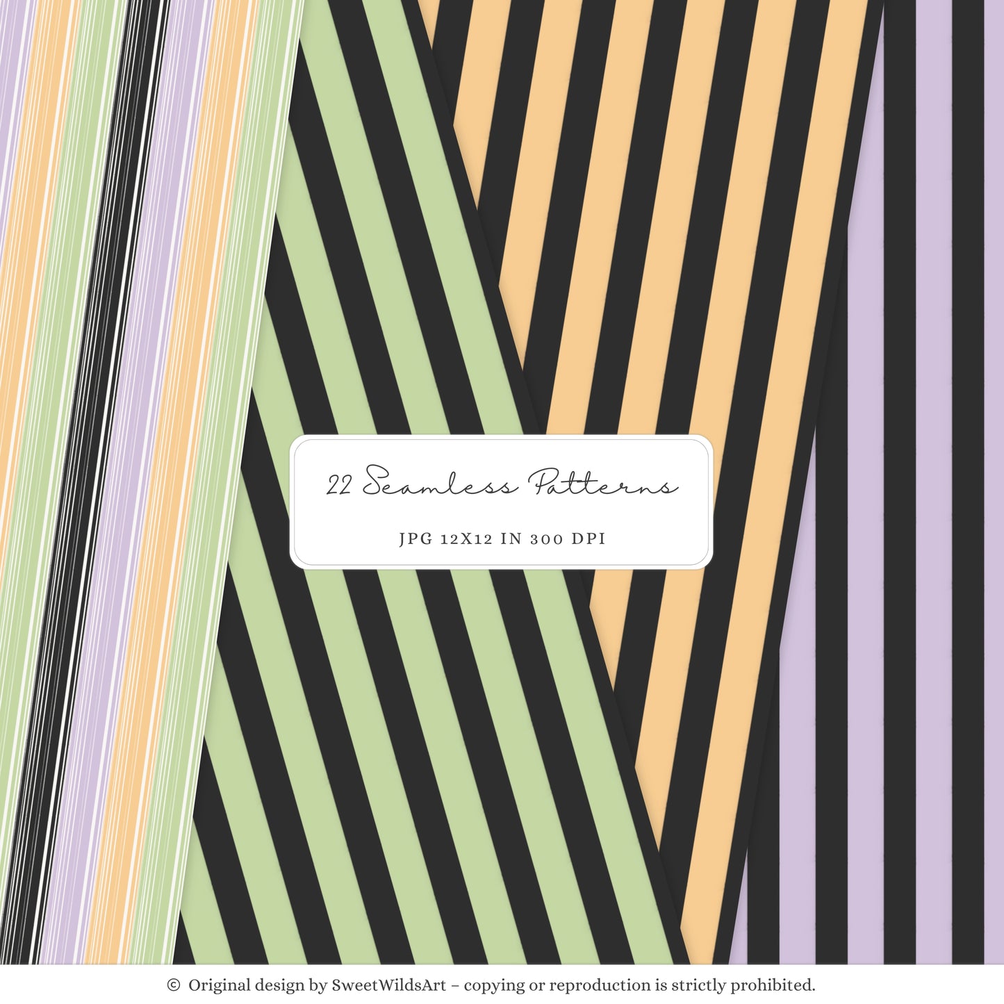 Bootiful Things - Halloween Pattern, Spooky Cute, Ghosts, Stars, Pumpkins | 22 JPEG