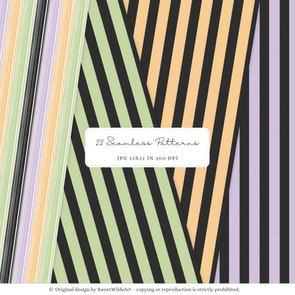 Bootiful Things - Halloween Pattern, Spooky Cute, Ghosts, Stars, Pumpkins | 22 JPEG