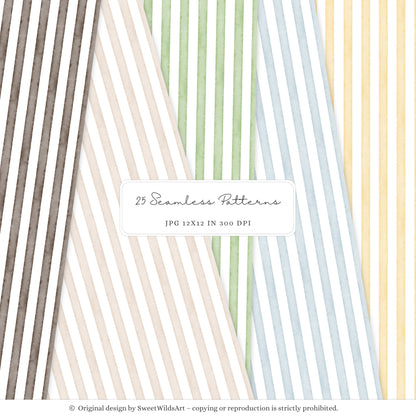 Birthday Tropics - Safari Seamless Patterns, Cute Jungle, Animal | 25 JPEG