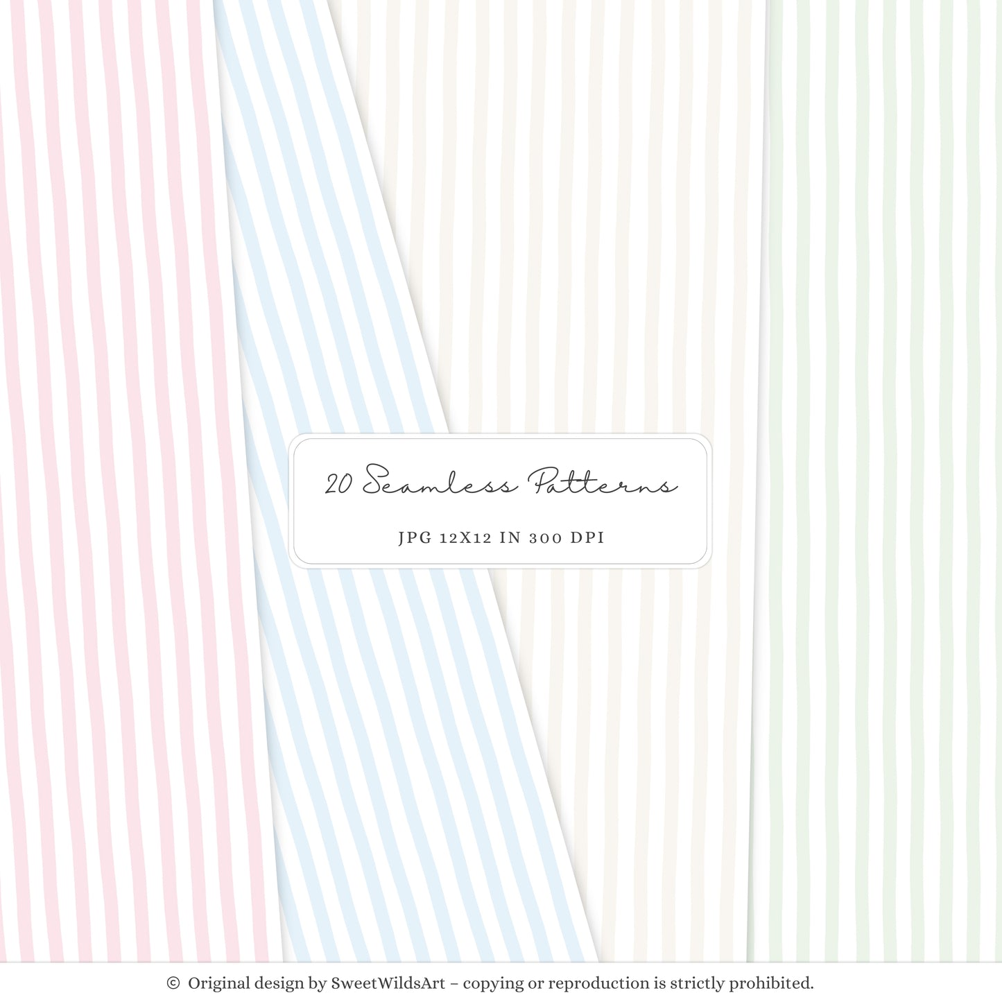 Drawing Party - Seamless Patterns, Kids Gingham Polka Dot Striped | 20 JPEG
