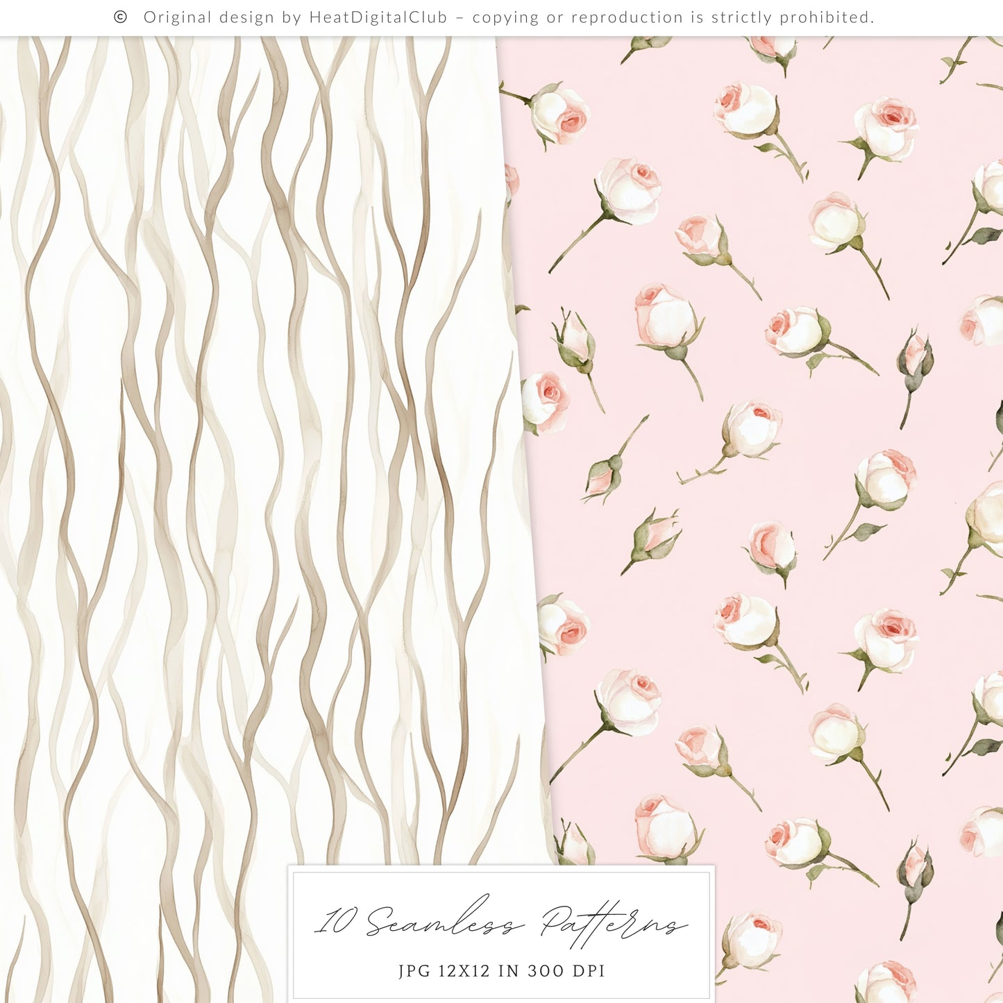 Enchanted Dream - Rose Patterns, Castle Texture | 10 JPEG