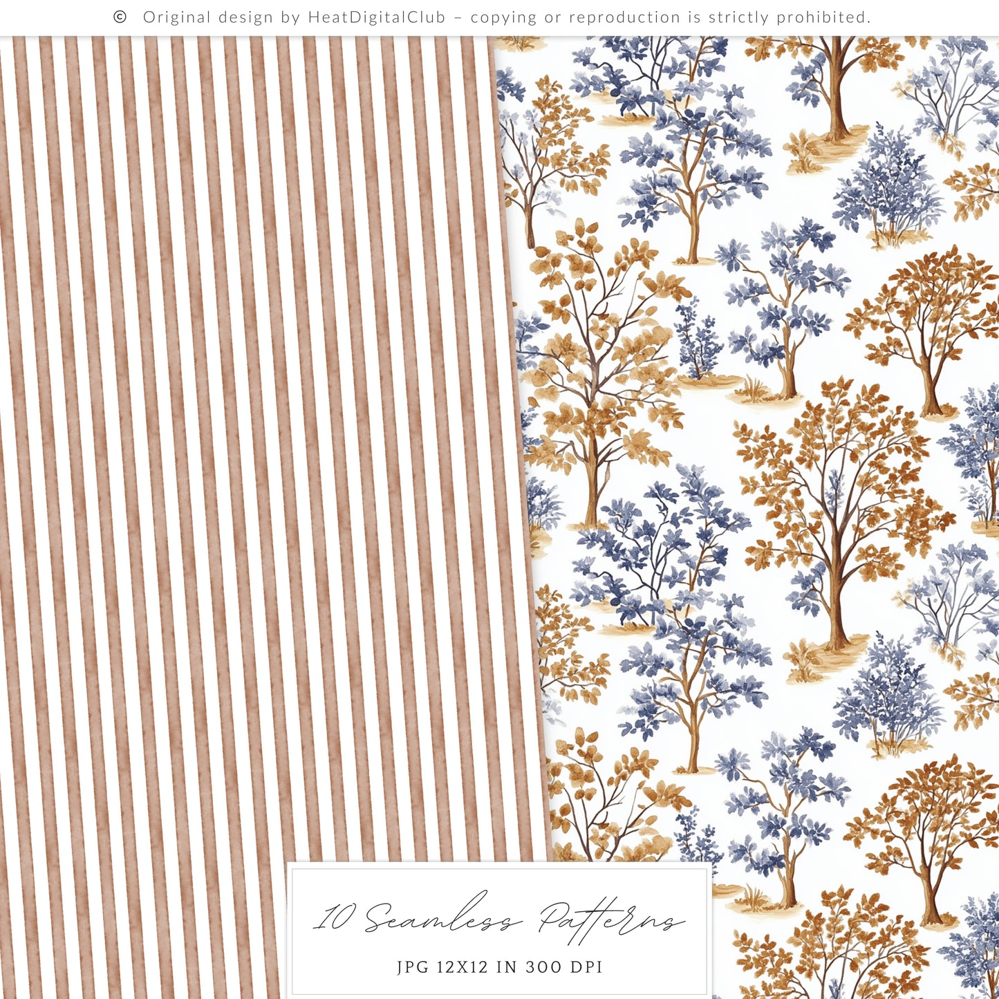 Autumn Residence - Seamless Patterns, Elegant Autumn, Grandmillennial Fall | 10 JPEG