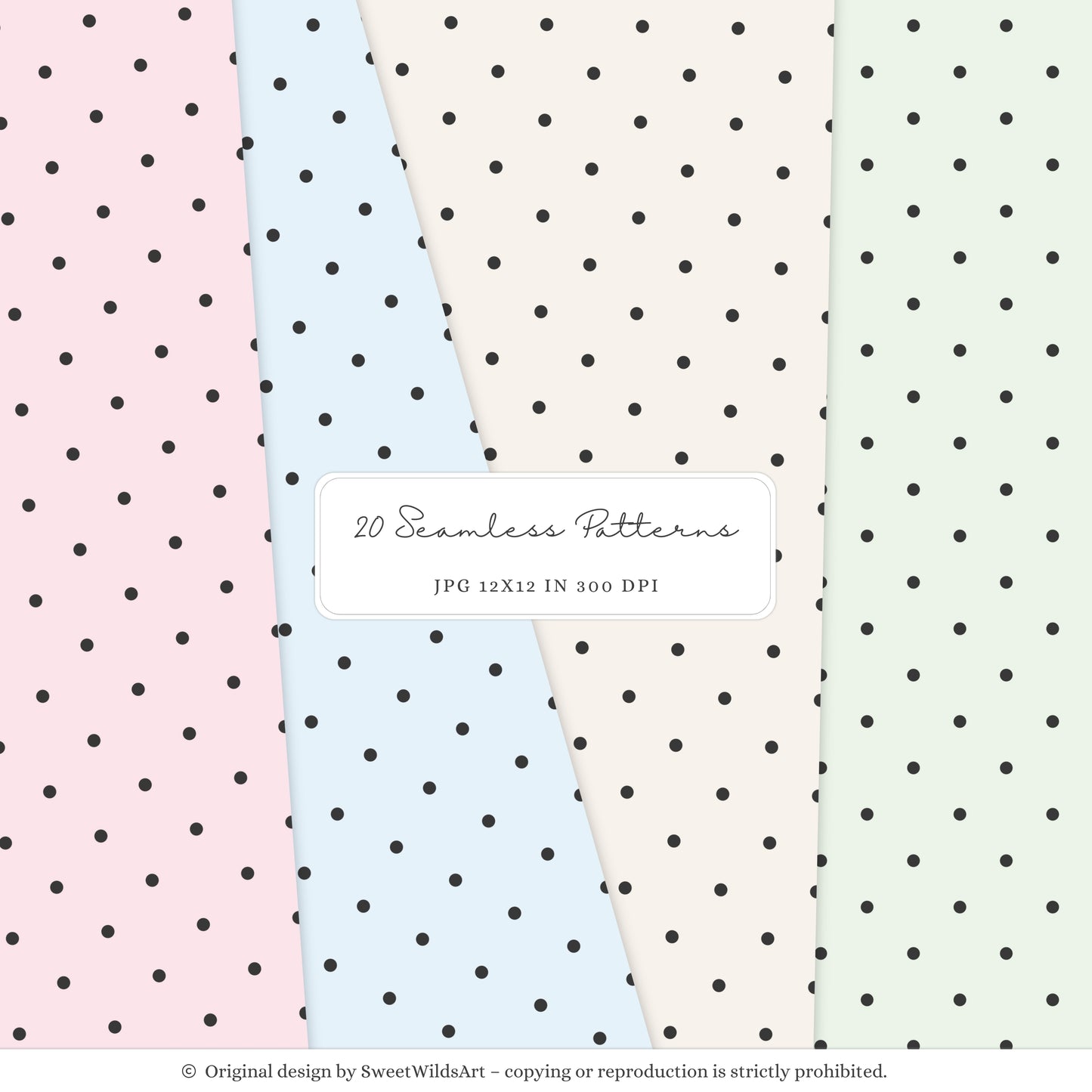 Drawing Party - Seamless Patterns, Kids Gingham Polka Dot Striped | 20 JPEG