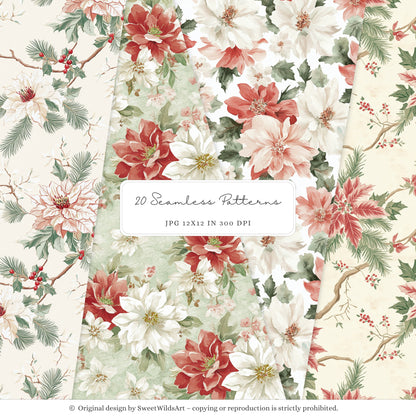 Holiday Classics - Christmas Seamless Patterns, Tartan Classic, Cozy Festive | 20 JPEG