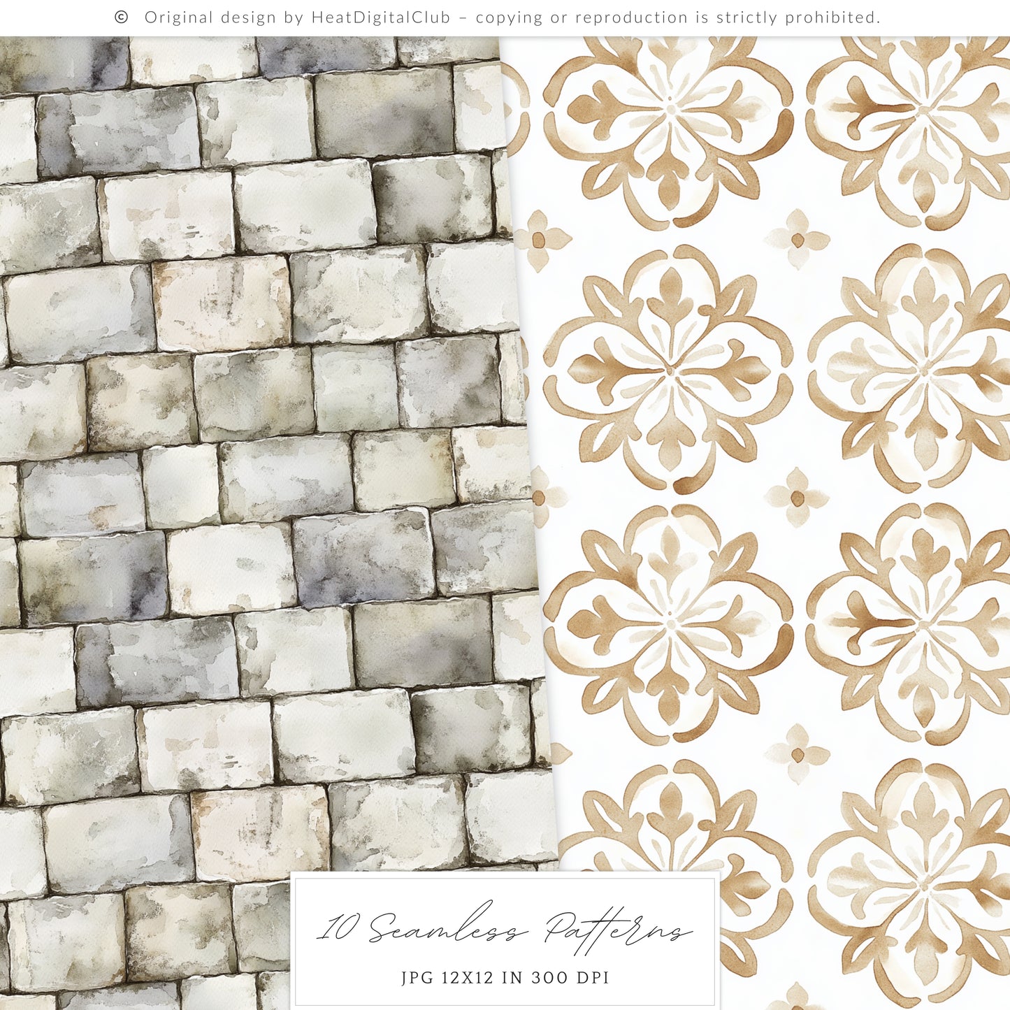 Enchanted Dream - Rose Patterns, Castle Texture | 10 JPEG