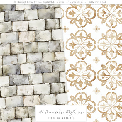 Enchanted Dream - Rose Patterns, Castle Texture | 10 JPEG
