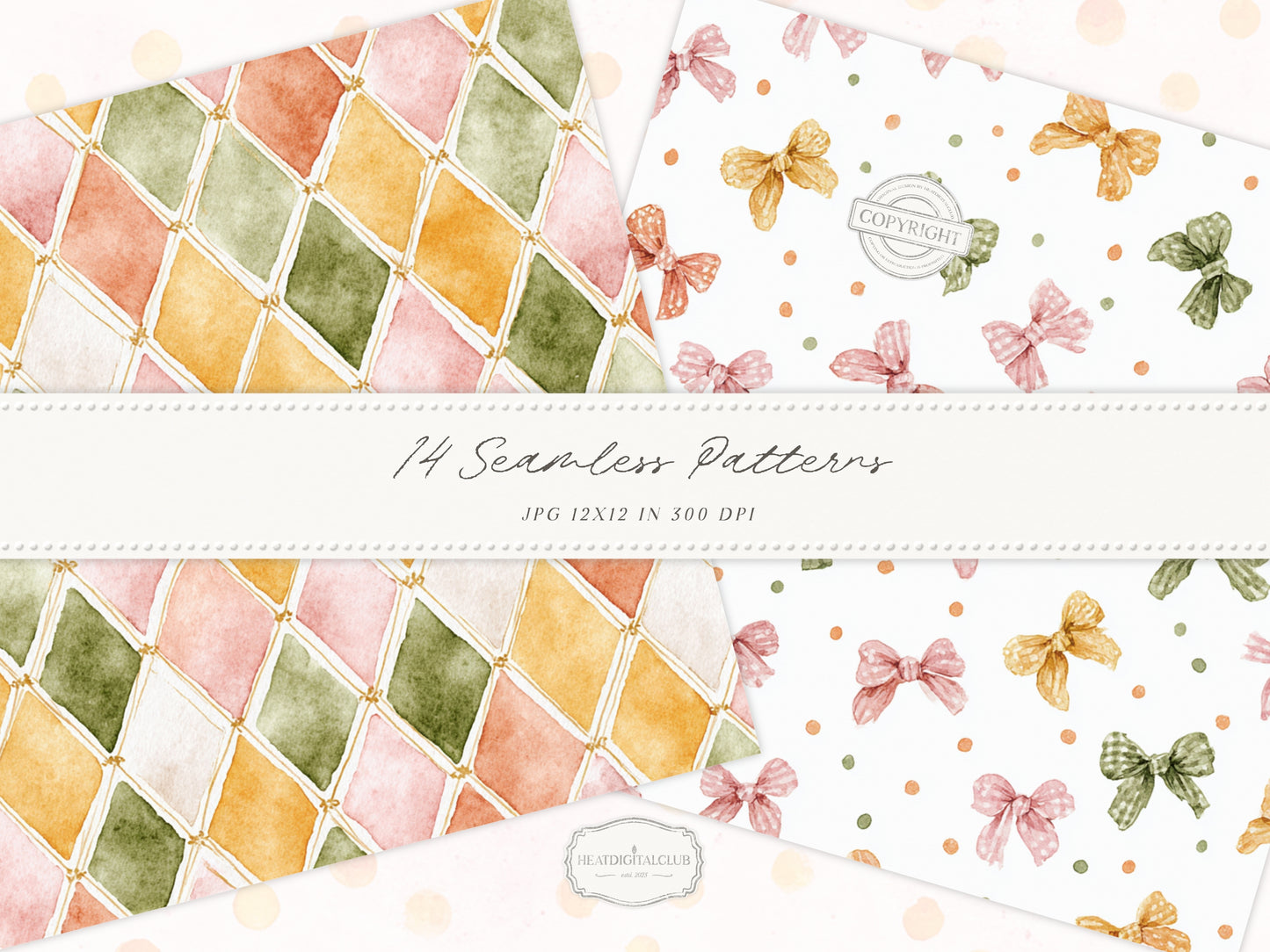 Joyful Fall - Seamless Patterns, Bright Autumn Digital Paper, Autumn Floral | 14 JPEG