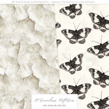 Medievalcore - Gothic Patterns, Red Roses Plaid Chains | 10 JPEG