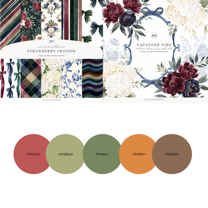 Winter Classics - Teddy Bears Clipart, Tartan Holiday, Cute, Festive Nursery Animals | 60 PNG