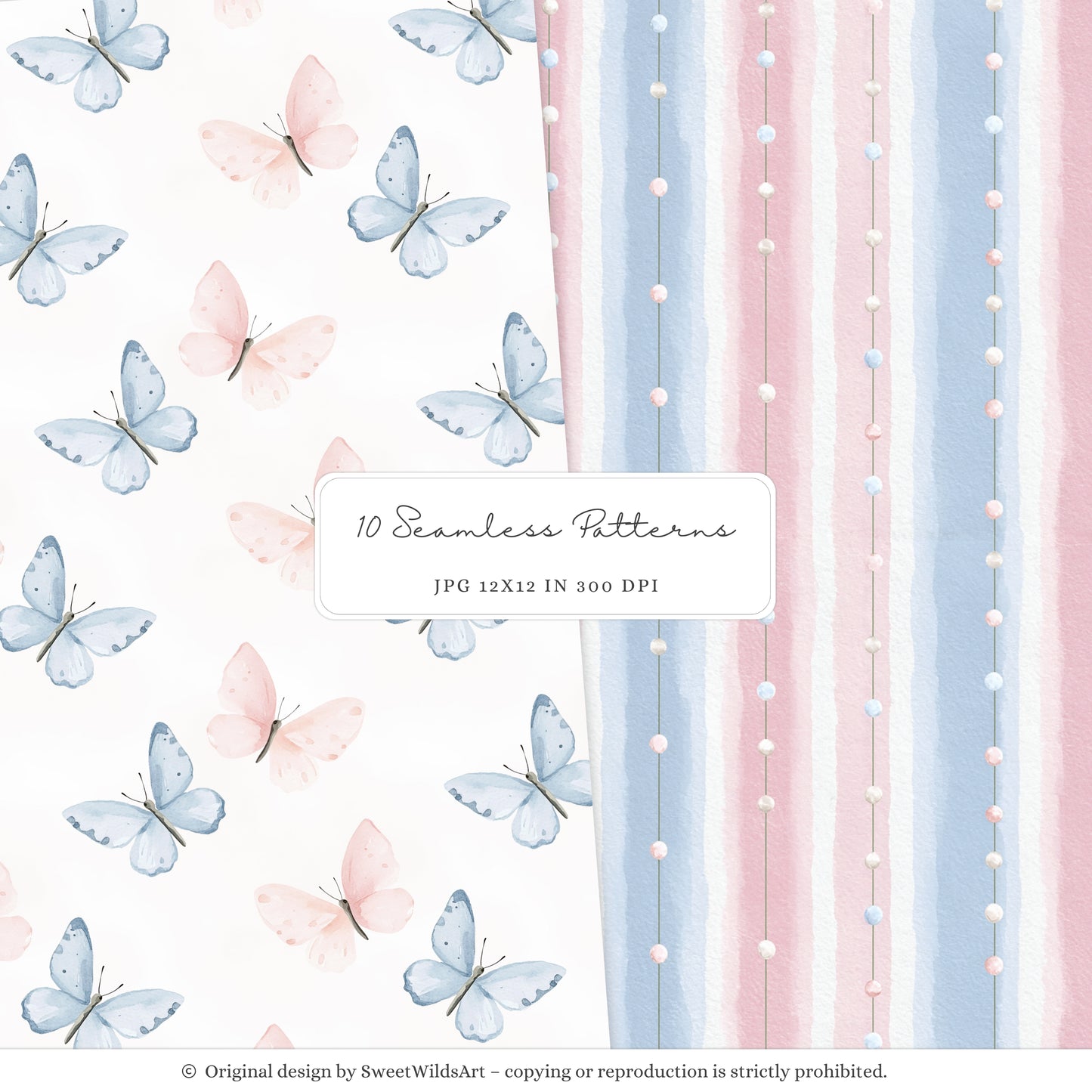 School Sweethearts - Back to School Seamless Patterns, Grandmillennial, Florals | 10 JPEG