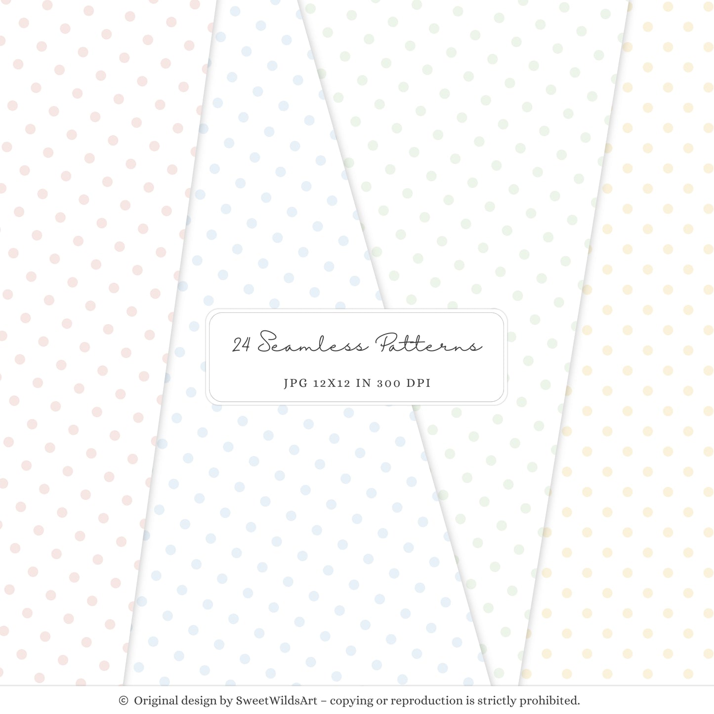 Sweet Classics - Seamless Patterns, Pastel Gingham, Floral Scrapbook Paper, Baby Nursery | 24 JPEG