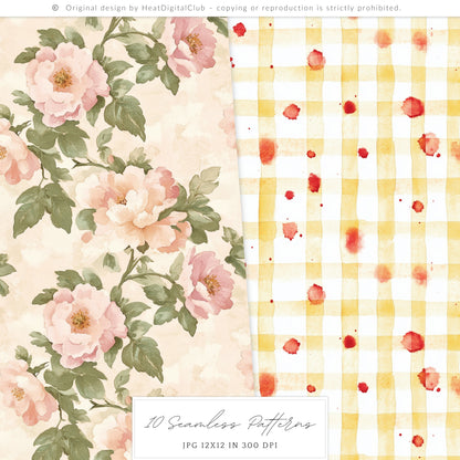 Bad Housewife - Seamless Patterns, Domestic Horror, Creepy Cute, Halloween | 10 JPEG