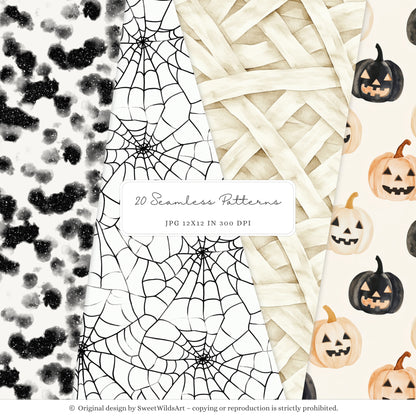 Honk or Haunt - Halloween Seamless Patterns, Candy Corn, Spiderweb | 20 JPEG