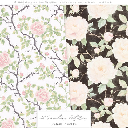 Enchanted Dream - Rose Patterns, Castle Texture | 10 JPEG