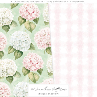 Lovely Farm - Seamless Patterns, Pink Gingham Strawberry, Pastel Country | 10 JPEG