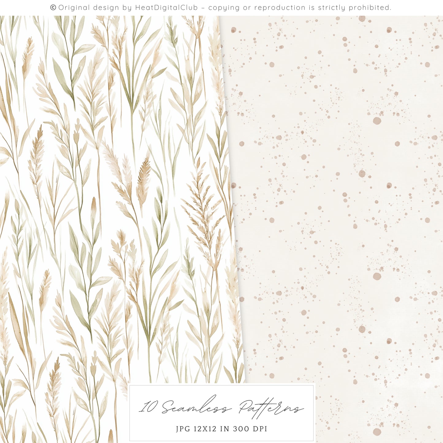 September End - Seamless Patterns, Autumn, Fall, Pumpkin, Knitted | 10 JPEG