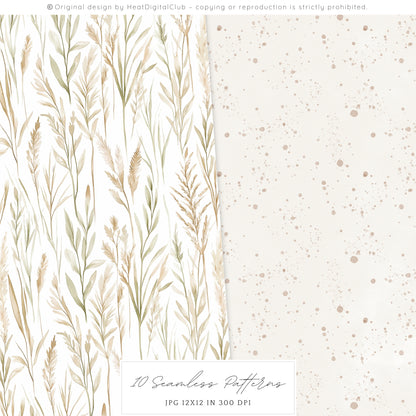 September End - Seamless Patterns, Autumn, Fall, Pumpkin, Knitted | 10 JPEG
