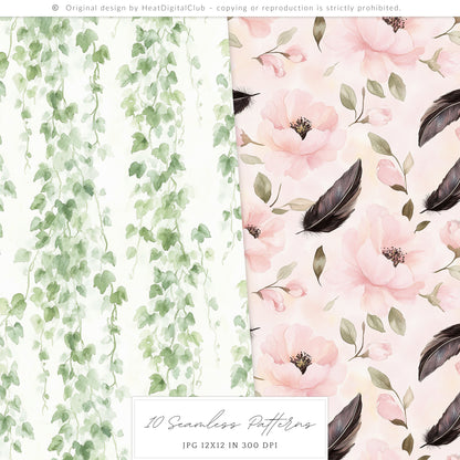 Enchanted Dream - Rose Patterns, Castle Texture | 10 JPEG