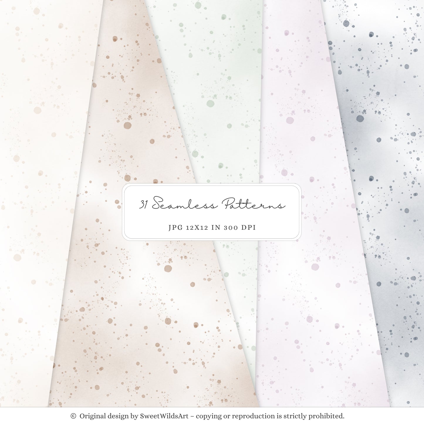 Birthday Woods - Seamless Patterns, Woodland Gingham Polka Dot Stripes | 31 JPEG