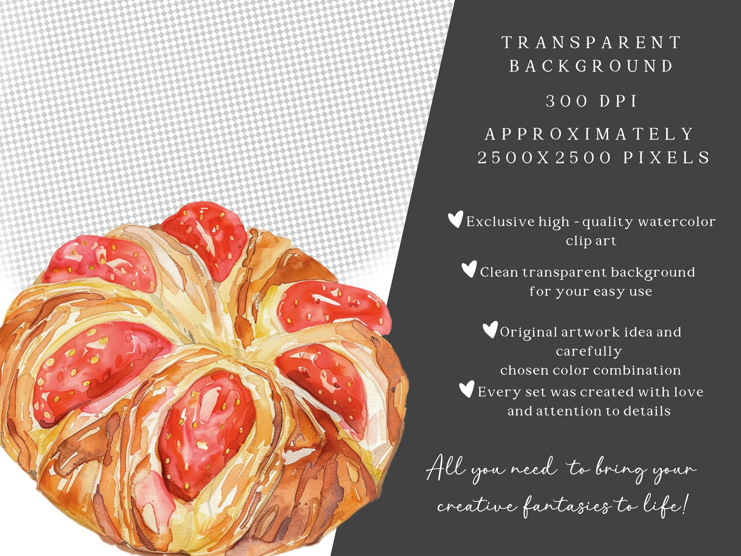 Strawberry Delight -Strawberries Clipart, Desserts, Ice Cream, Cupcake, Berries | 36 PNG