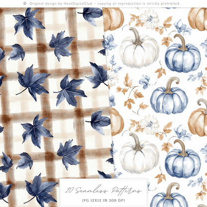 Autumn Residence - Seamless Patterns, Elegant Autumn, Grandmillennial Fall | 10 JPEG