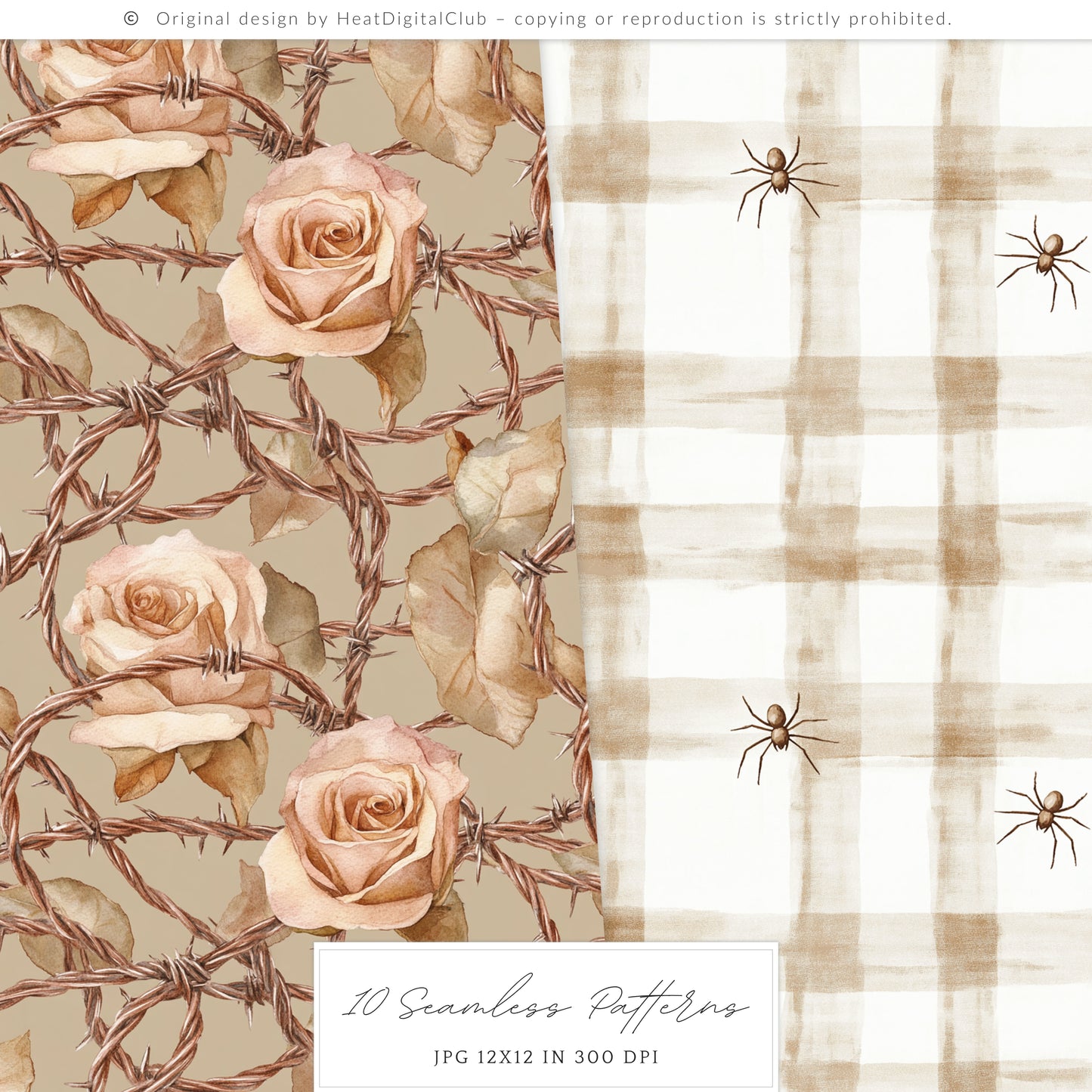 Cozy Haunt - Seamless Patterns, Cozy Halloween, Spooky Autumn, Ghost | 10 JPEG