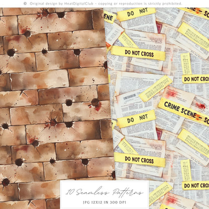Bad Housewife - Seamless Patterns, Domestic Horror, Creepy Cute, Halloween | 10 JPEG