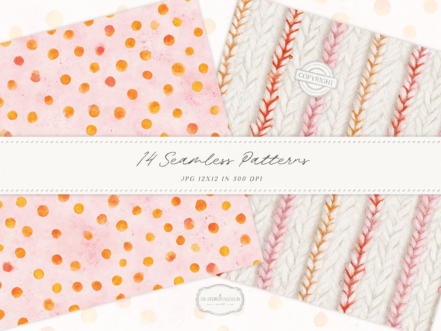 Joyful Fall - Seamless Patterns, Bright Autumn Digital Paper, Autumn Floral | 14 JPEG