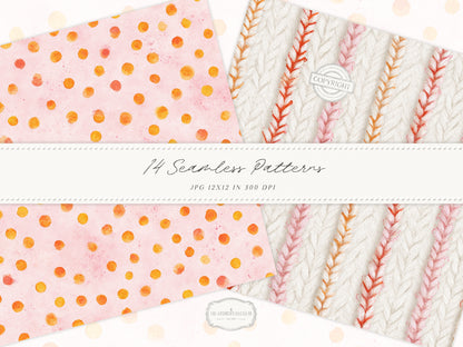 Joyful Fall - Seamless Patterns, Bright Autumn Digital Paper, Autumn Floral | 14 JPEG