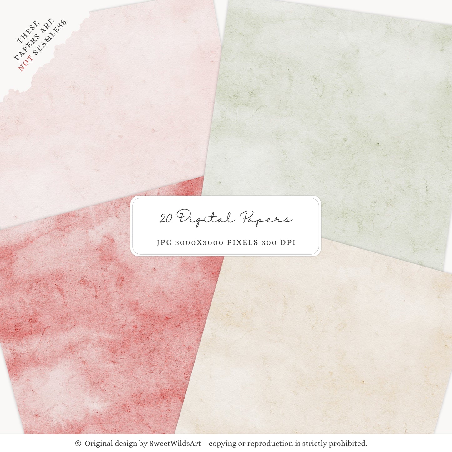 Holly Jolly - Christmas Digital Papers, Pink Red Holiday, Cozy Winter | 20 JPEG