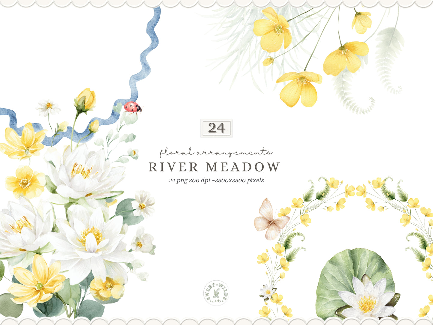 River Meadow - Otter Clipart Bundle, Cute River Animals, Baby Otter, Woodland Nursery, Spring | 104 PNG/JPEG