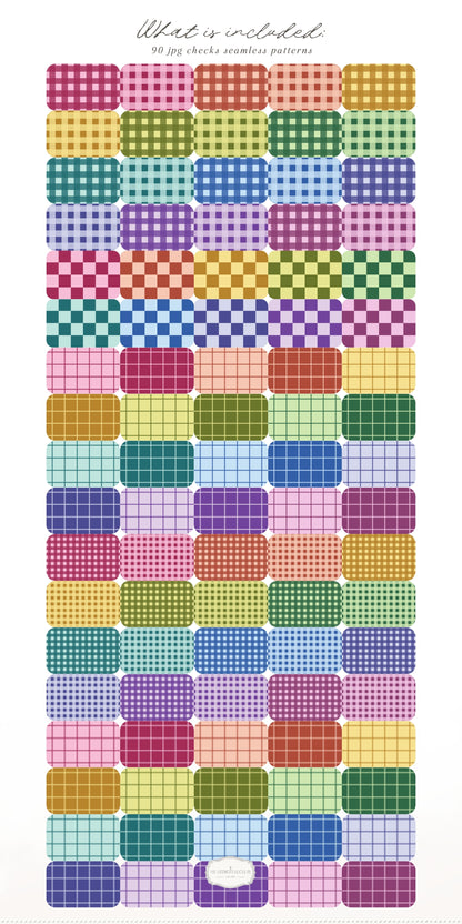 Dopamine Classics - Colorful Seamless Patterns Bundle, Geometric Paper Collection | 310 JPEG
