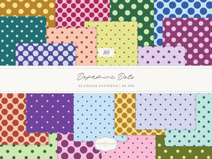 Dopamine Dots - Colorful Polka Dot Seamless Patterns, Paper Collection | 80 JPEG