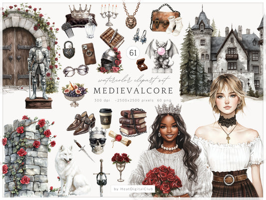 Medievalcore - Gothic Aesthetic Clipart, Medieval Fantasy | 61 PNG