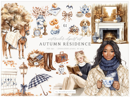 Autumn Residence - Collection Bundle, Elegant, Grandmillennial, Fall Aesthetic | 91 PNG/JPEG
