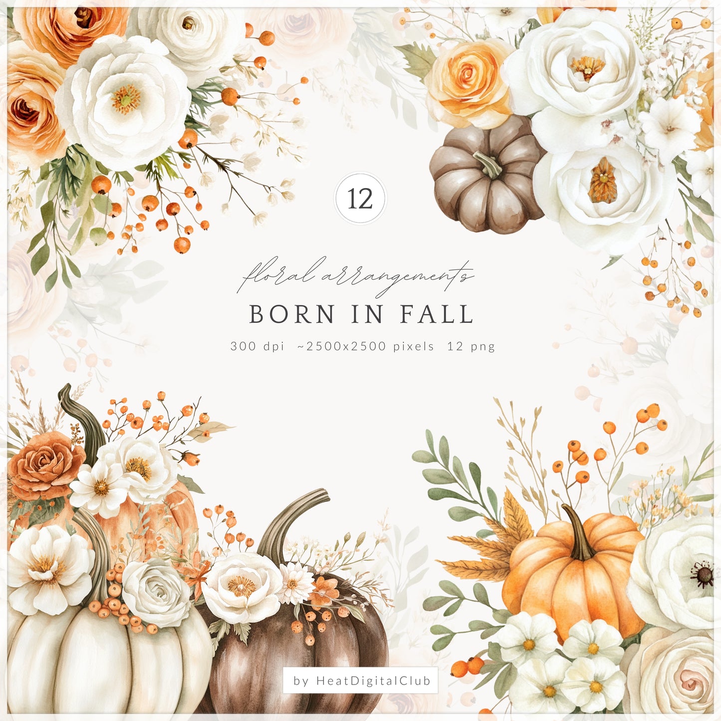 Born In Fall - Collection Bundle, Birthday Girl, Autumn, Cakes & Gifts, Birthday | 82 PNG/JPEG