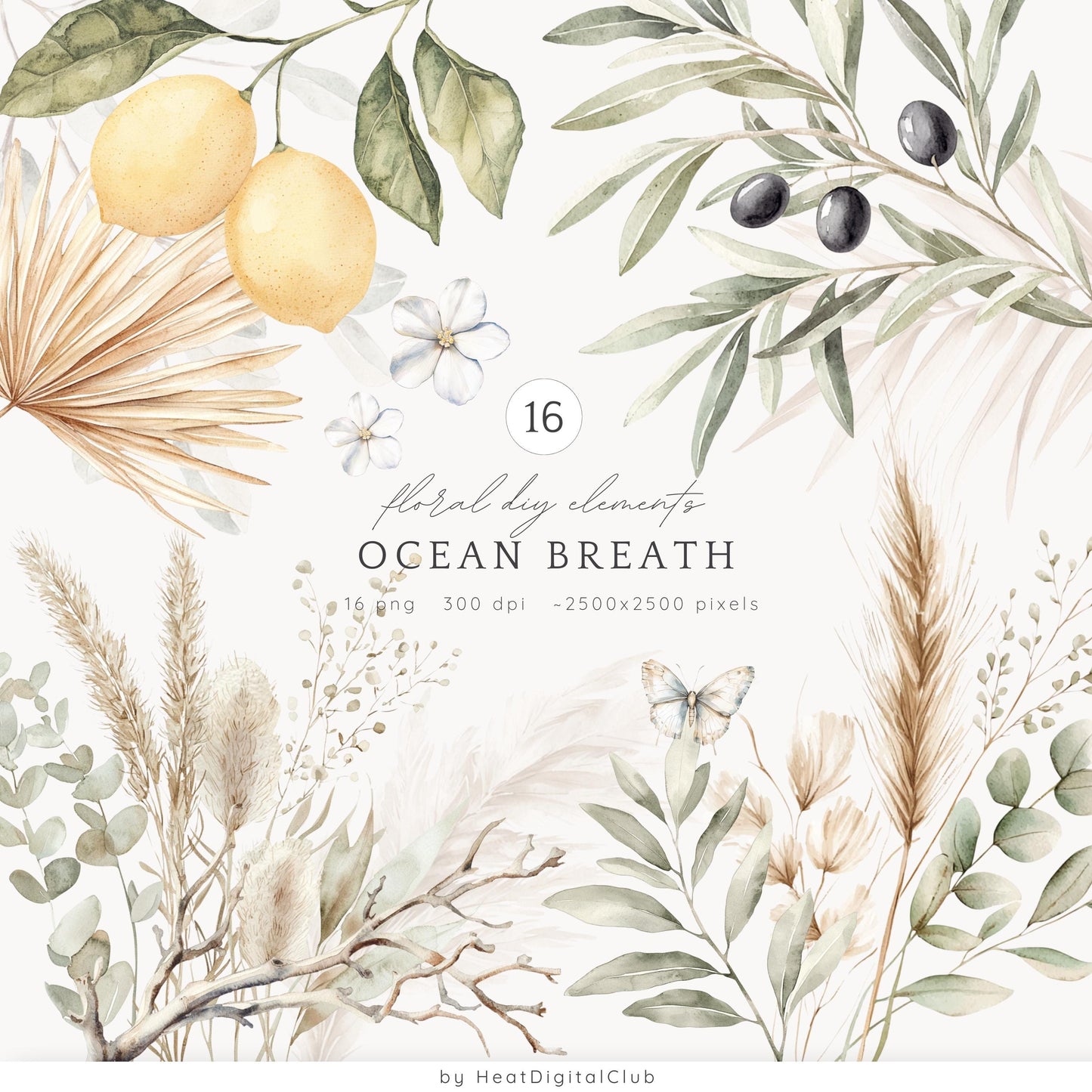 Ocean Breath - Coastal Collection Bundle, Neutral Summer Beach | 86 PNG