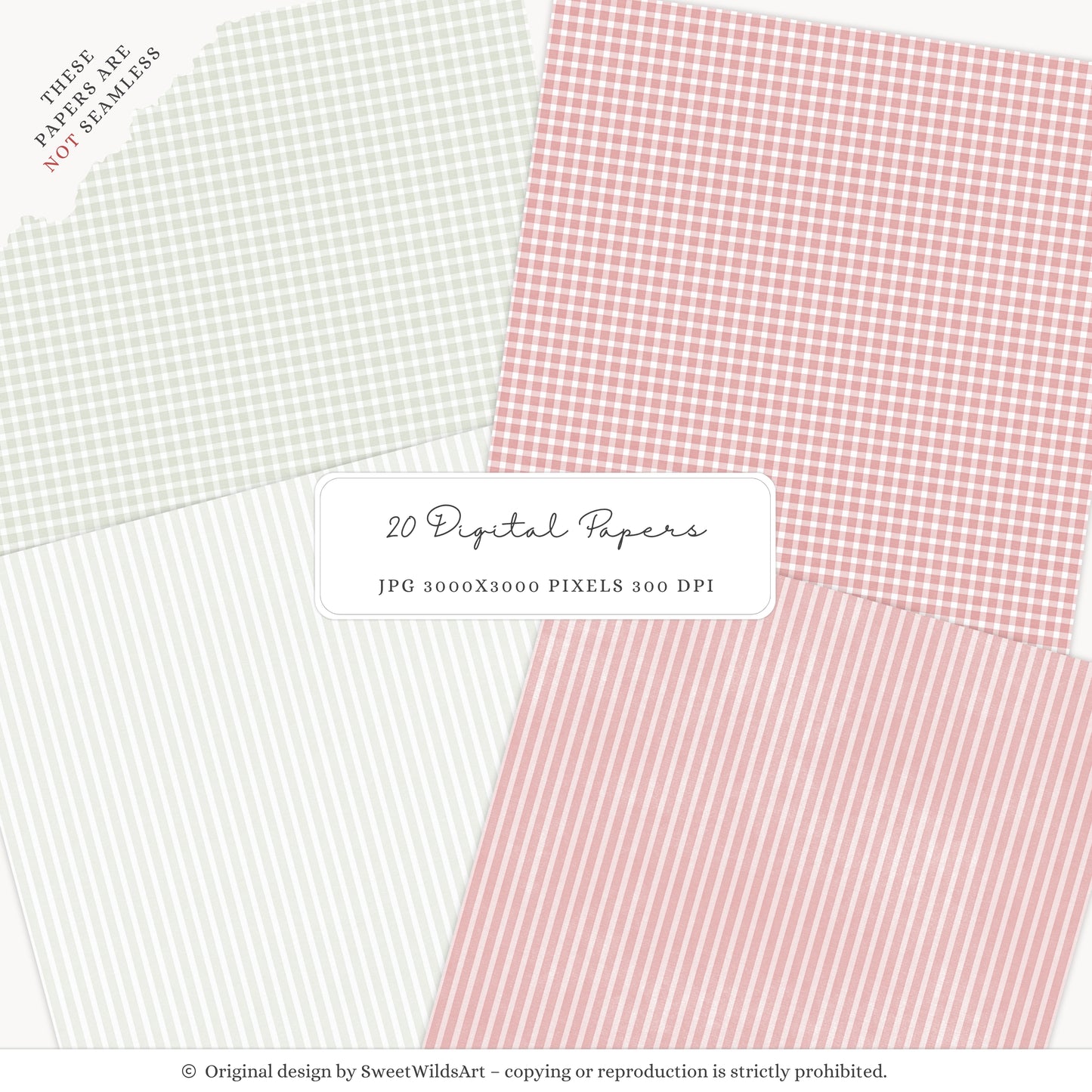 Holly Jolly - Christmas Digital Papers, Pink Red Holiday, Cozy Winter | 20 JPEG