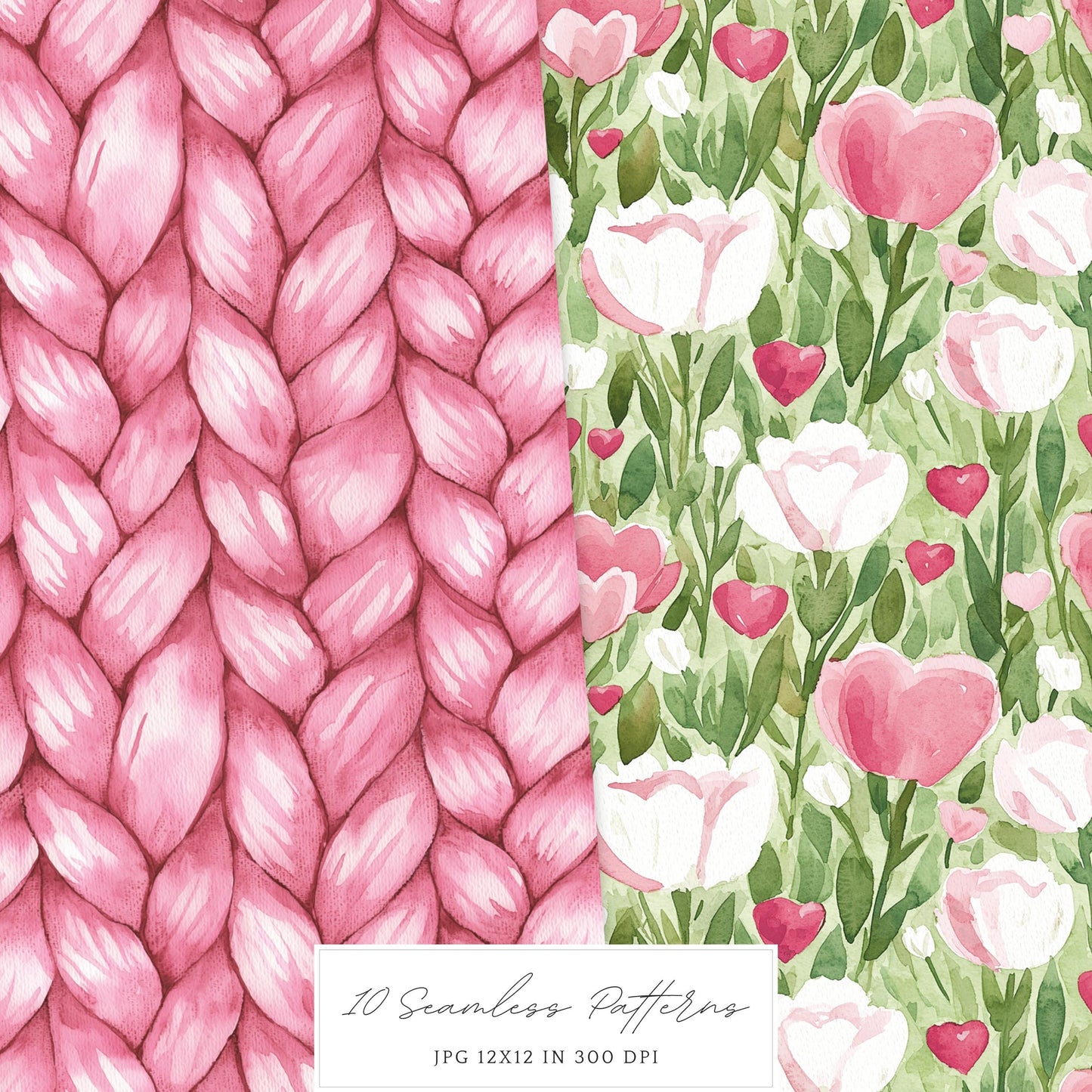 Amour Amour - Valentines Day Seamless Patterns, Love, Romantic | 10 JPEG