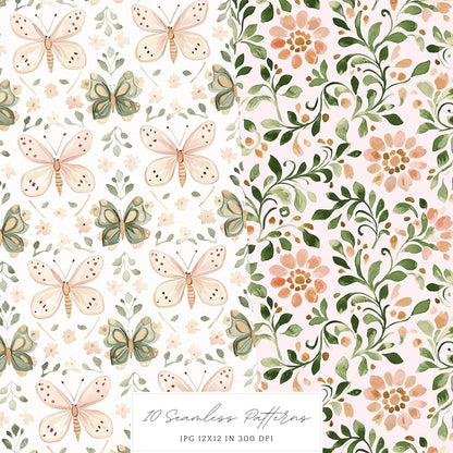 Viva Mexico - Seamless Patterns, Cinco de May, Floral | 10 JPEG