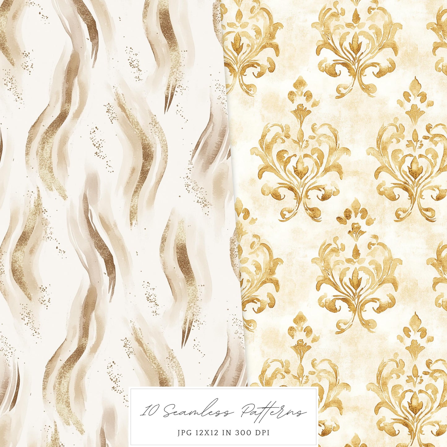 Belle's Modern Tale - Seamless Fantasy Pattern,Roses | 10 JPEG
