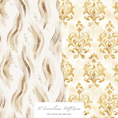 Belle's Modern Tale - Seamless Fantasy Pattern,Roses | 10 JPEG