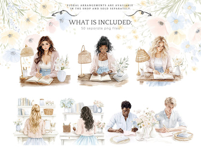 Spring Planner Lover - Planner Clipart, Cozy Pastel Planning | 50 PNG