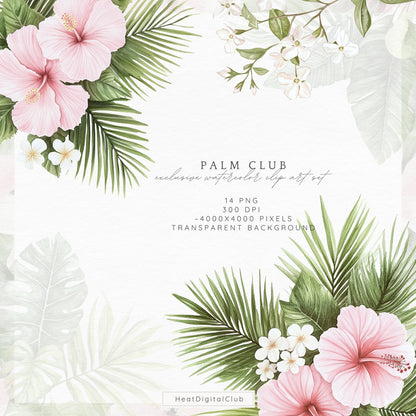 Palm Club - Floral Arrangements Clipart, Palm Leaves | 14 PNG